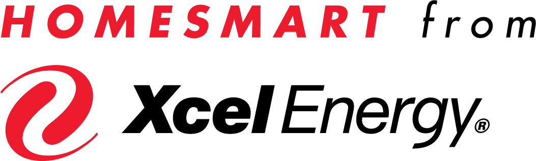 HomeSmart from Xcel Energy red and black logo