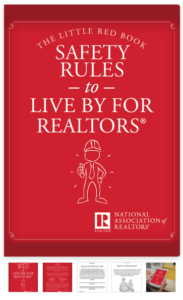 Red book cover with realtor safety tips.