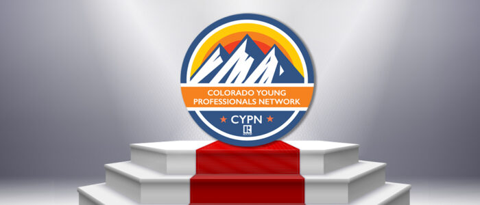 Colorado Young Professionals Network logo on stage.