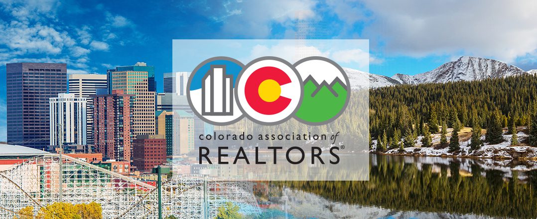 Colorado Association of Realtors logo over landscapes.
